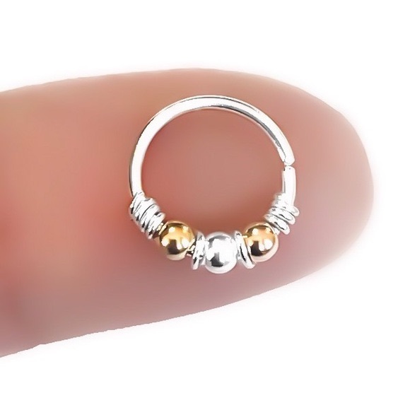 Moodtherapy Jewelry - Tri-Colored Nose Ring Cartilage Helix Hoop Earring